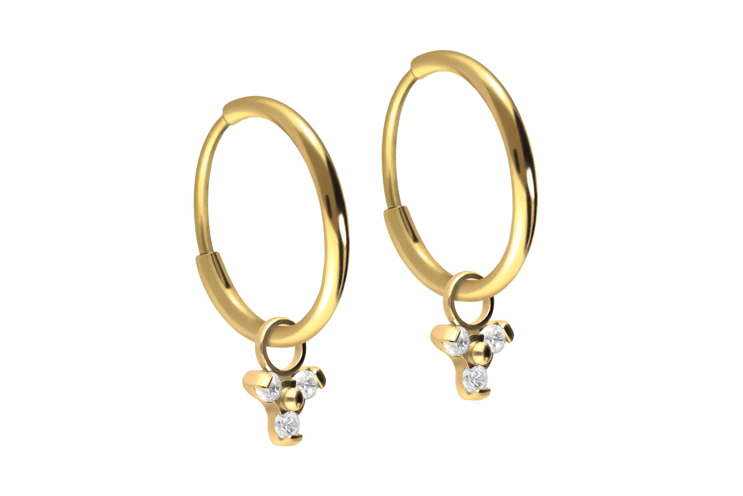 Titan Ohrclicker Creolen KRISTALLBLUME von Piercingline